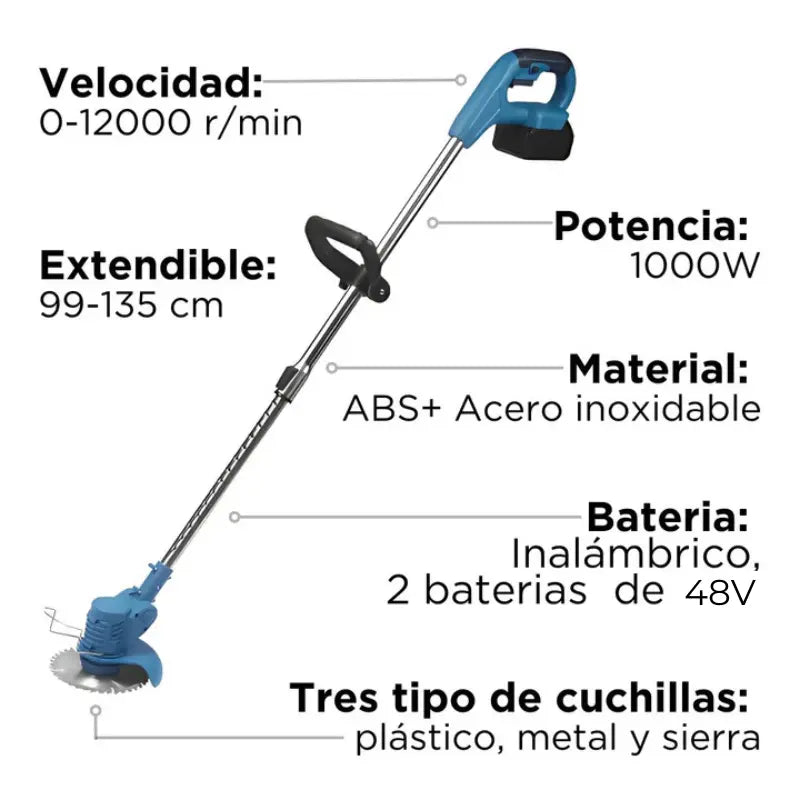 Cortadora de Cesped Inalambrica TurboBlade™ [2 BATERÍAS RECARGABLES]